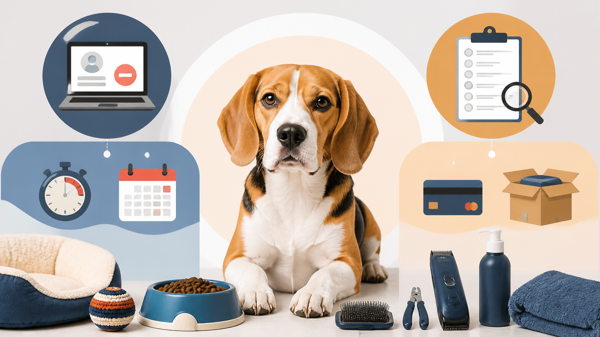 Beagle dog sitting next to a smartphone showing a subscription cancellation page