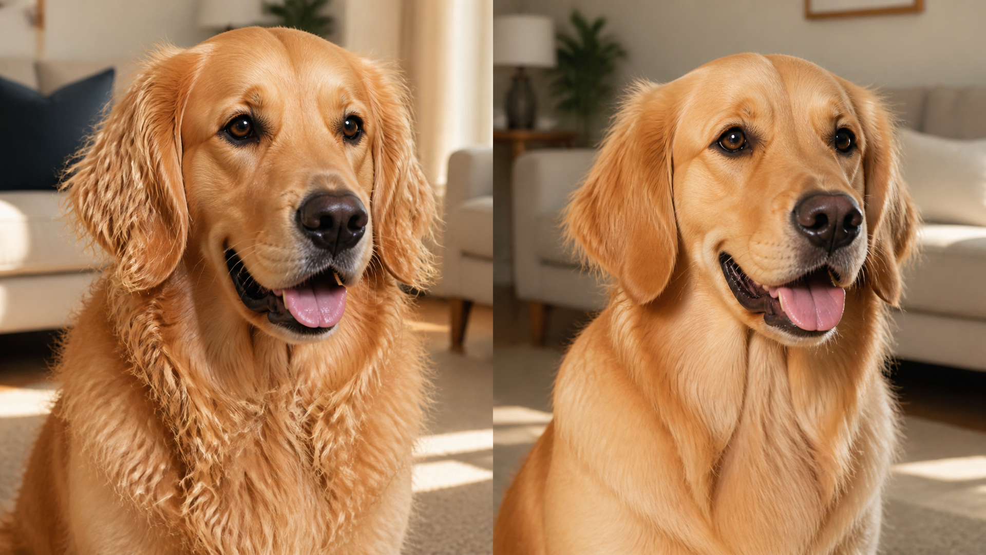 Close-up of a Golden Retriever's ear showing naturally crimped and wavy fur along the lower edge.