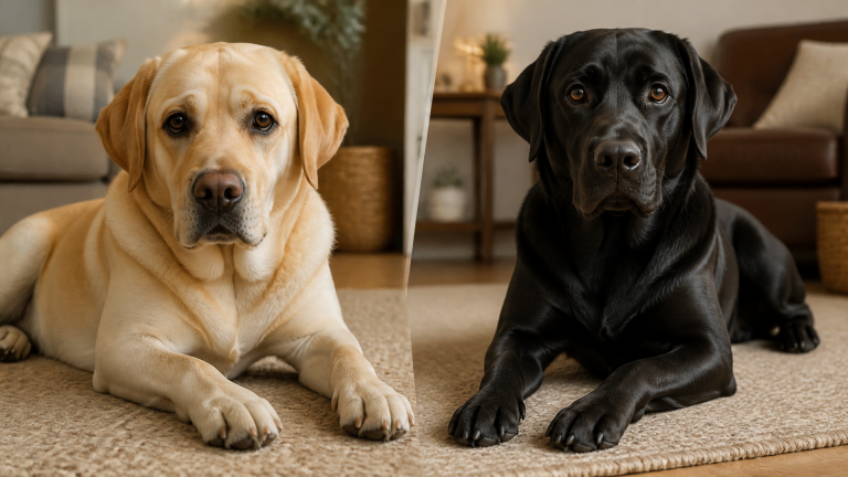 Close-up of a Labrador retriever with droopy, soulful eyes and loose facial skin