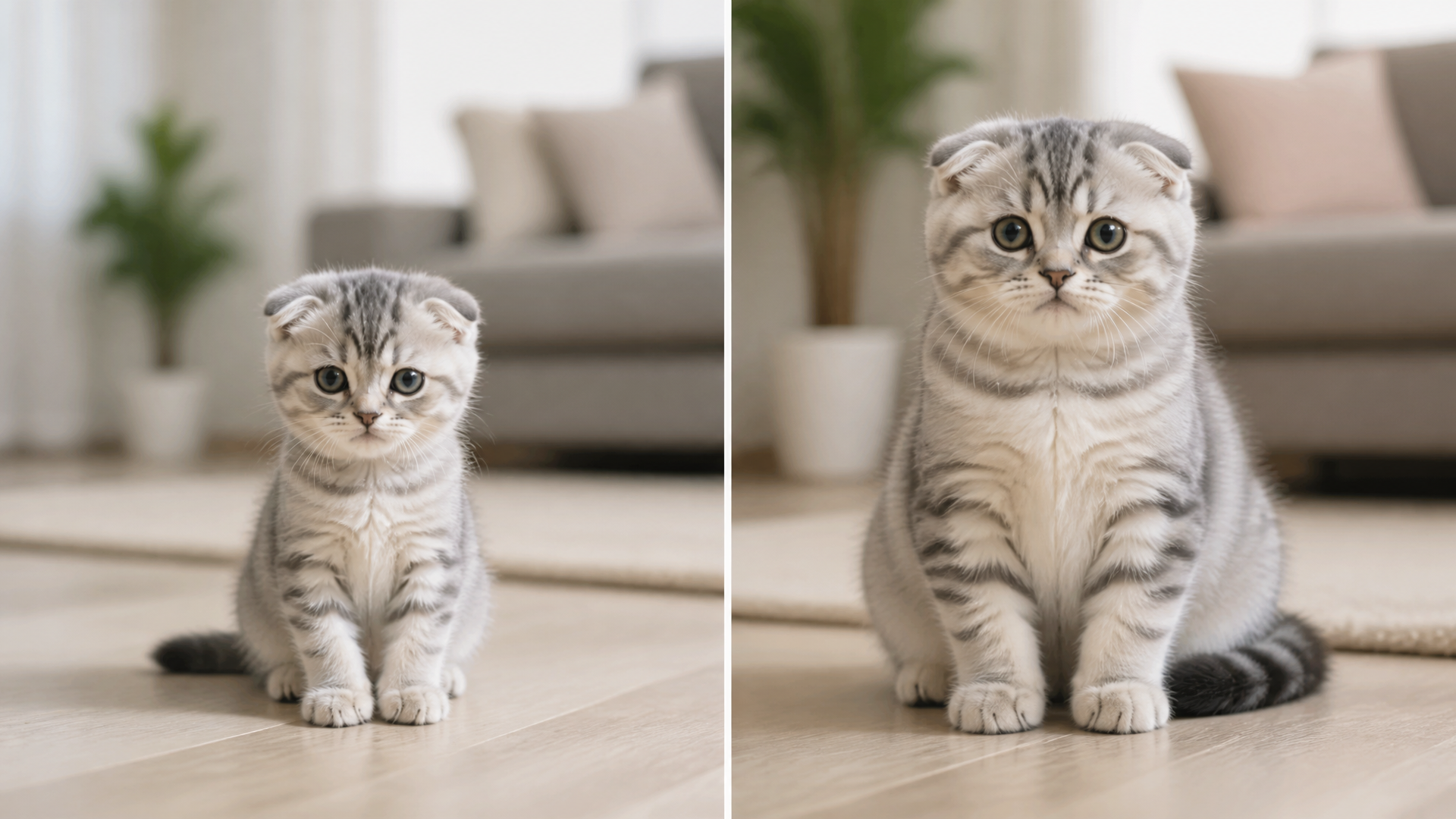 A fluffy Scottish Fold kitten standing on a digital scale, showing its weight in pounds.